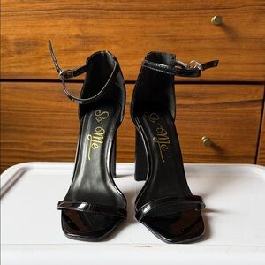 Black strappy heels